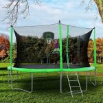 a green merax trampoline