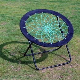 blue trampoline chair