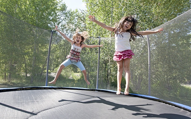 kids doing fun things to do on a trampoline 