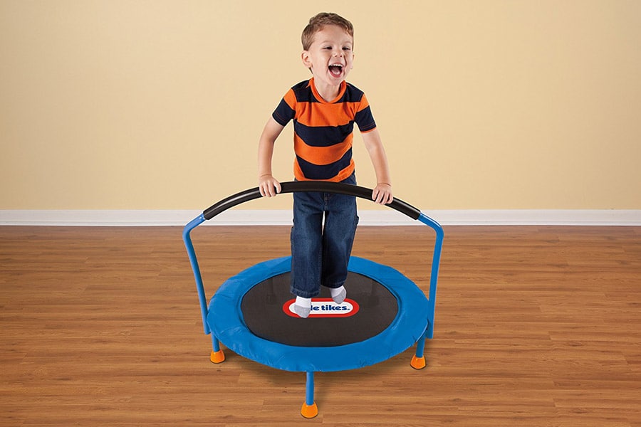 A Kid playing trampoline